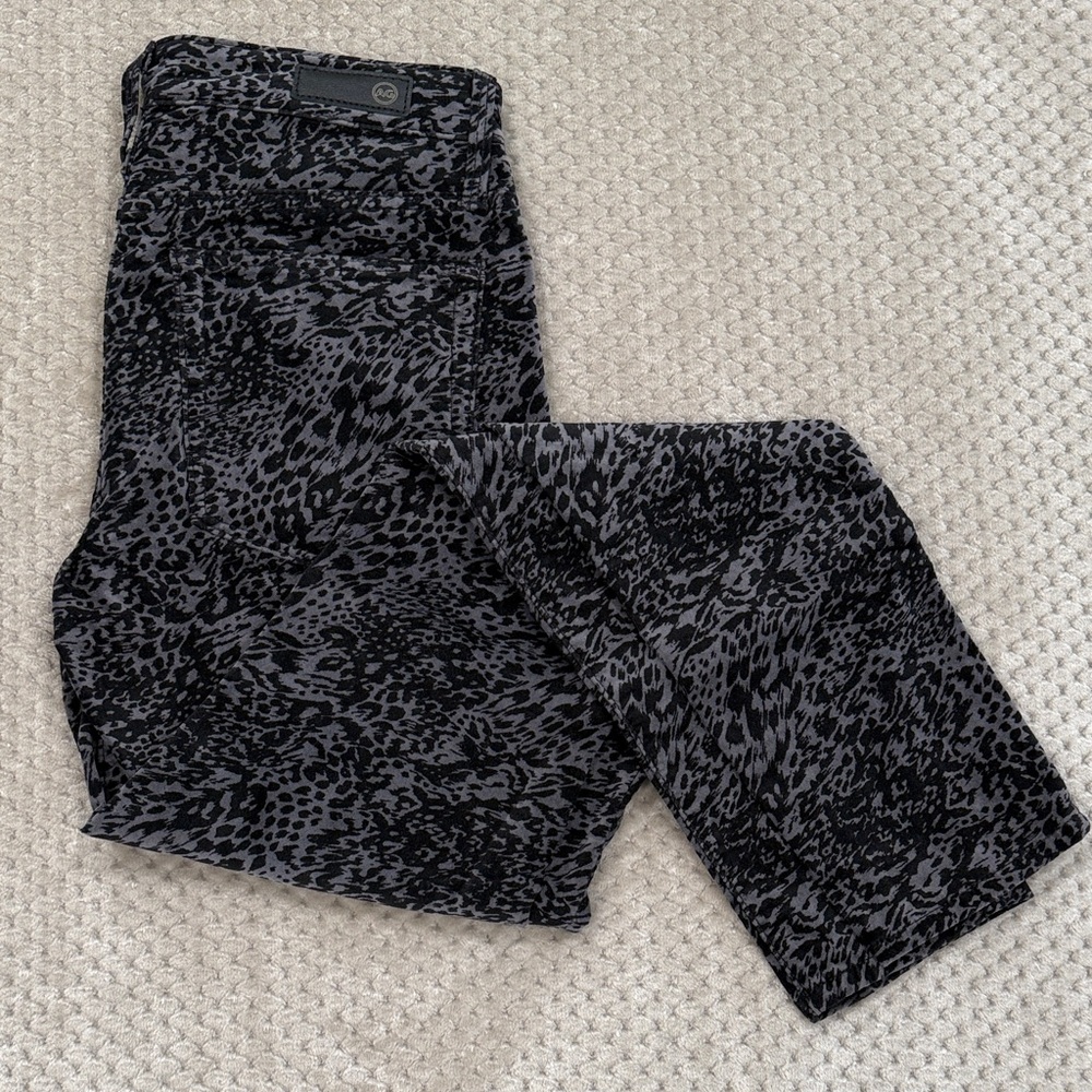 AG Adriano Goldschmied Black and Gray Patterned Pants